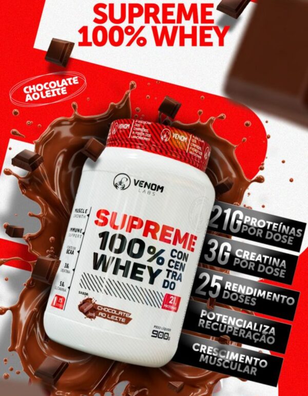Supreme 100% Whey Concentrado 900g Pote - Imagem 2