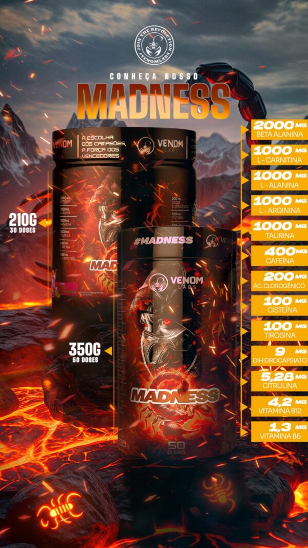 Pré Treino Madness 350g (50 doses) - Imagem 2