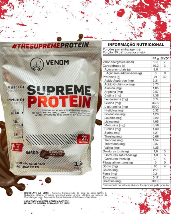 Supreme Whey 100% Concentrado Protein 1,8 Kg Refil - Imagem 6